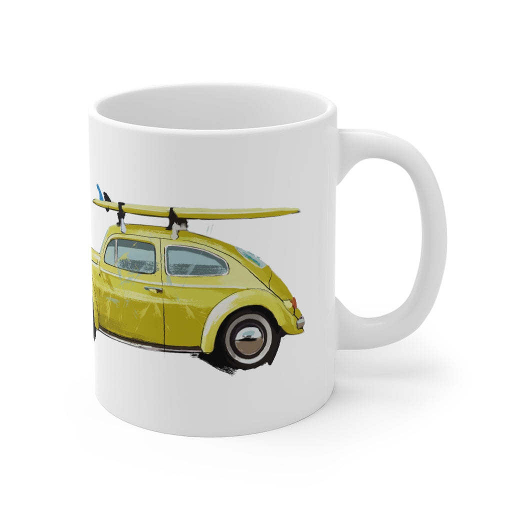 Beatle yellow Mug 11oz  Z Garage Art