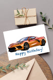 C8 Corvette card orange
