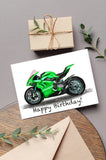 Custom Green Ducati Greeting Card
