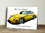 Porsche 911 Targa Automotive Card yellow