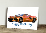 C8 Corvette card orange