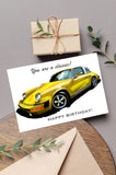 Porsche 911 Targa Automotive Card yellow