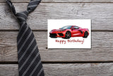 C8 Corvette card orange