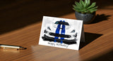 White Dodge Viper SRT w/ blue stripes Greeting Card