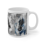 Horses Gray Rustic Art Coffee Mug