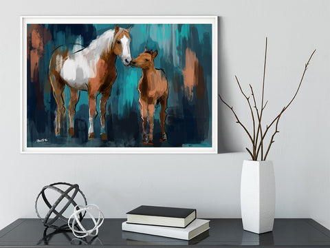 Two Horse Art print, Canvas, 001