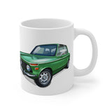 BMW 2002 green on white mug