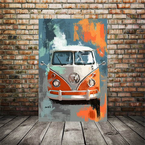 VW T Combi 1975 Bus Orange 003