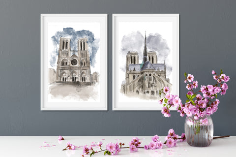 Notre Dame Watercolor set