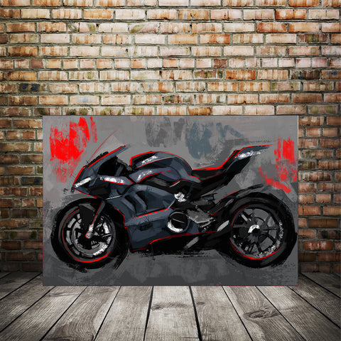 Black Ducati Motorcycle Painting 003