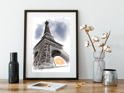 Eiffel Tower Watercolor print
