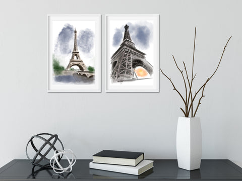 Eiffel Tower Watercolor set