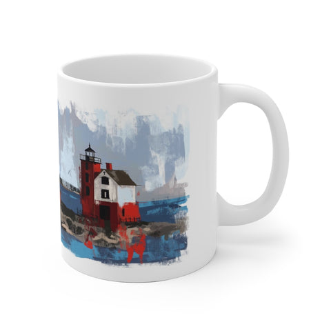 Round Island Lighthouse Michigan Coffee Mug