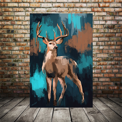 White tail Deer Art print, Canvas 003