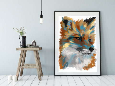 Fox Art print, Canvas 001