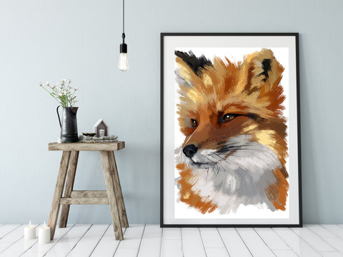 Fox Art print, Canvas 003