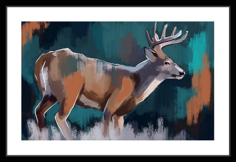 White tail Deer Art print, Canvas 001