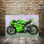 Green Ducati Motorcycle Painting 002