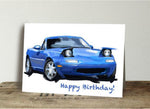 Mazda Miata Blue cards set of 10 4x5.5"