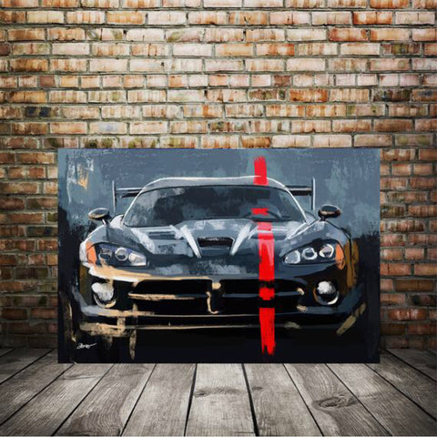 Black with red stripe SRT Viper Painting gen 4