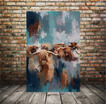 Highland cow Hurd Art print, Canvas 002