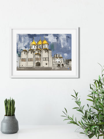 Kremlin Church white, Moscow,