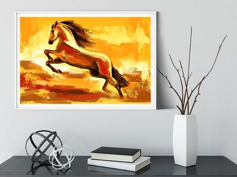 Horse leaping painting 008