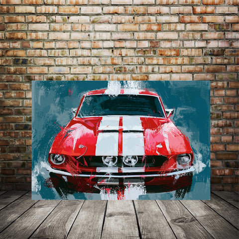 Red Ford Mustang 1967 Print 002