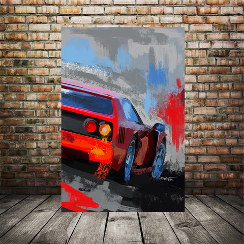 Ferrari F40 canvas art red 002